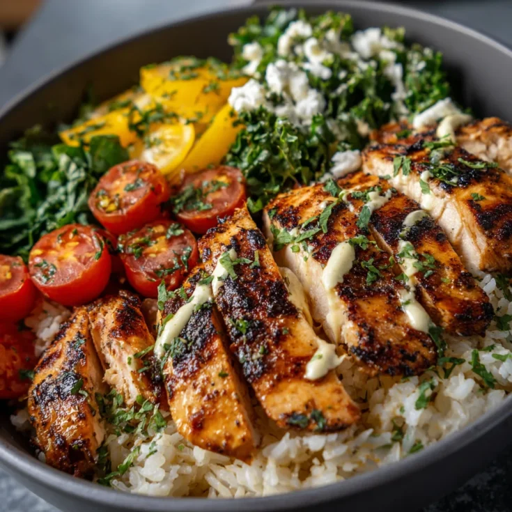 Healthy Grilled Chicken Breast Rice Bowl 1