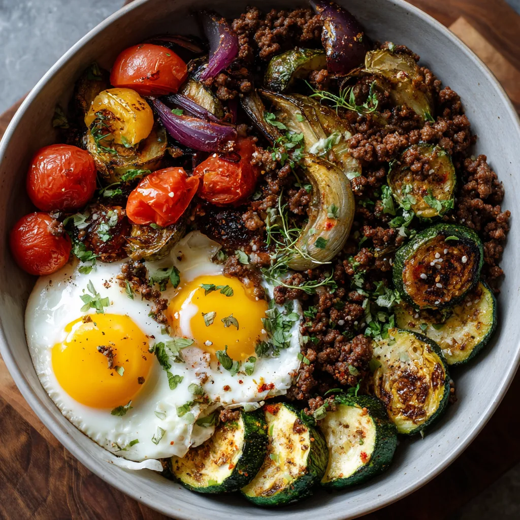 Healthy Sheet Pan Ground Beef Bowl 4