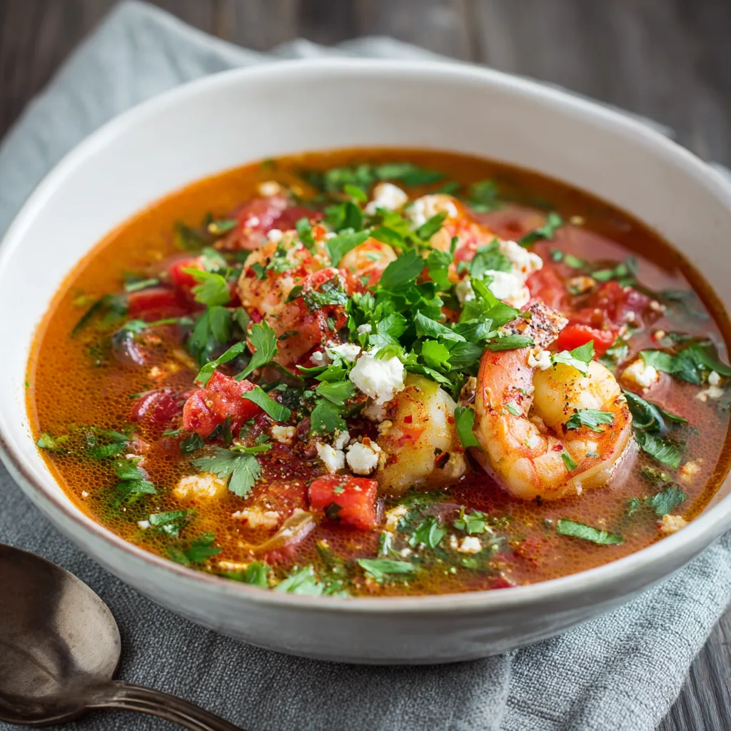High Protein Mediterranean Shrimp Soup – Healthy & Flavorful 2