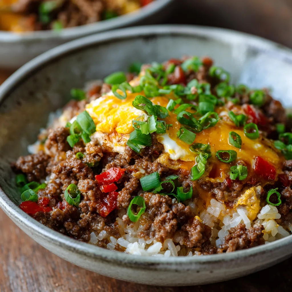 Low Carb Crockpot Ground Beef Rice Bowl Recipe 2