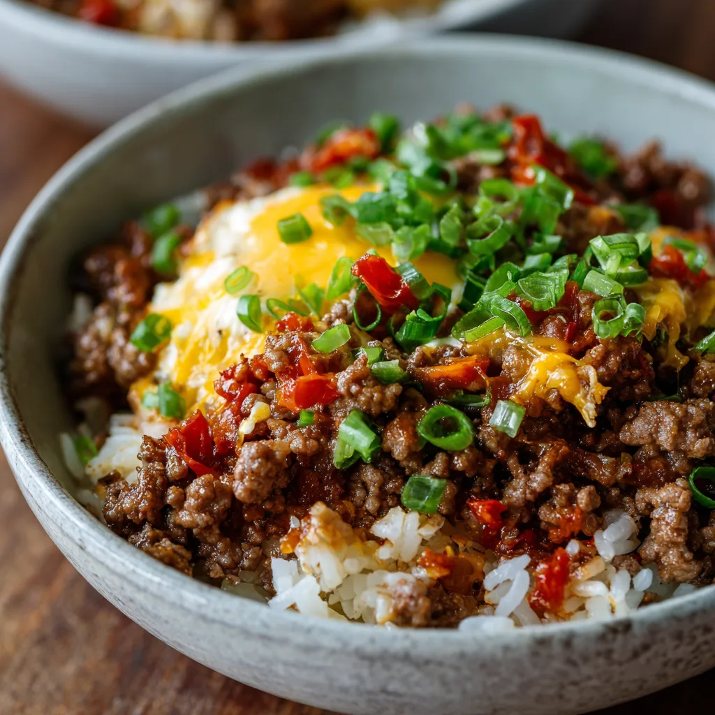 Low Carb Crockpot Ground Beef Rice Bowl Recipe 4
