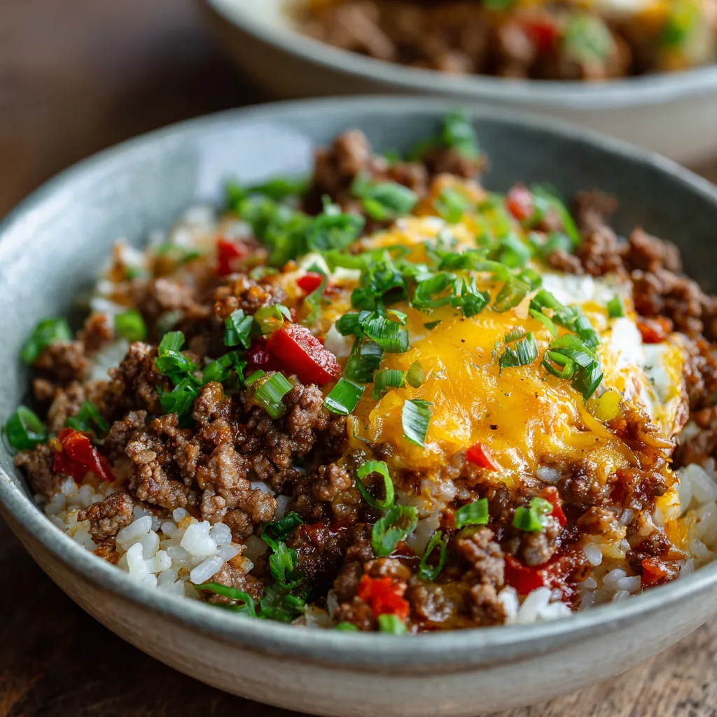 Low Carb Crockpot Ground Beef Rice Bowl Recipe 3