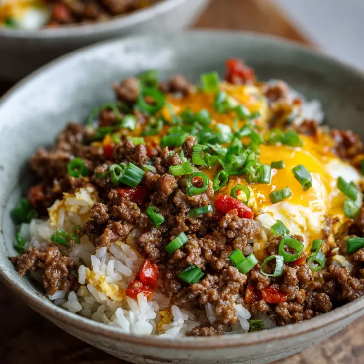 Low Carb Crockpot Ground Beef Rice Bowl Recipe 1