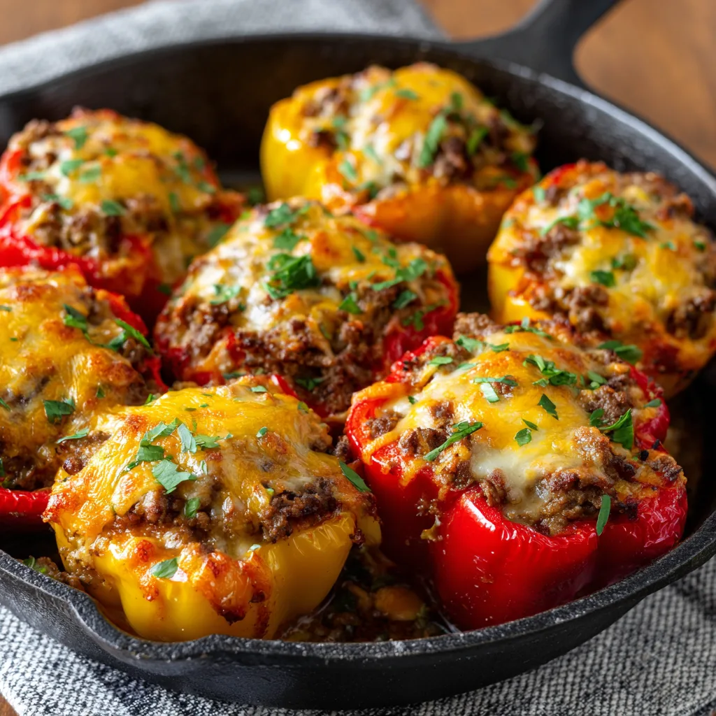 Quick Skillet Ground Beef Stuffed Peppers – Easy & Flavorful 3