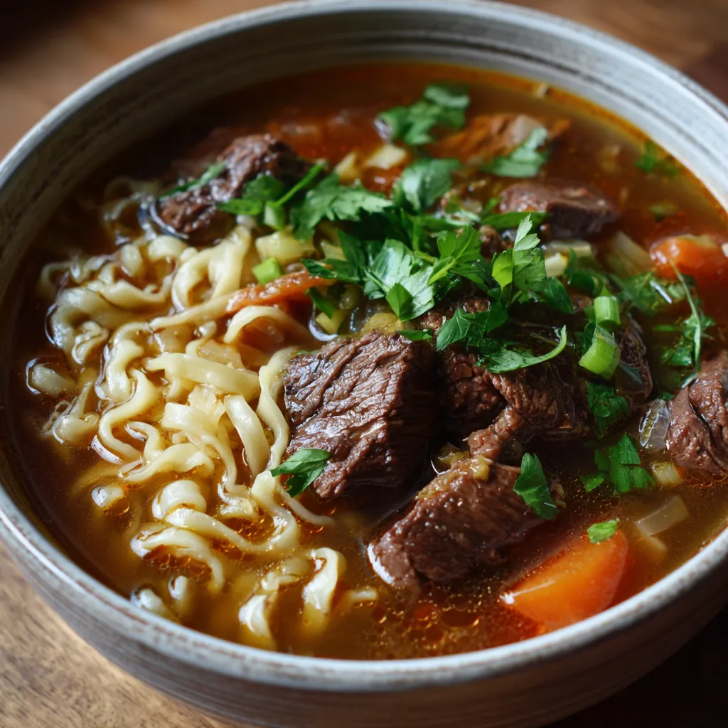 Slow Cooker Beef Noodle Soup Recipe 2