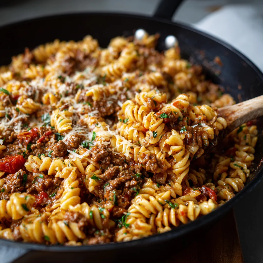 Spicy Skillet Ground Beef Pasta Recipe 2