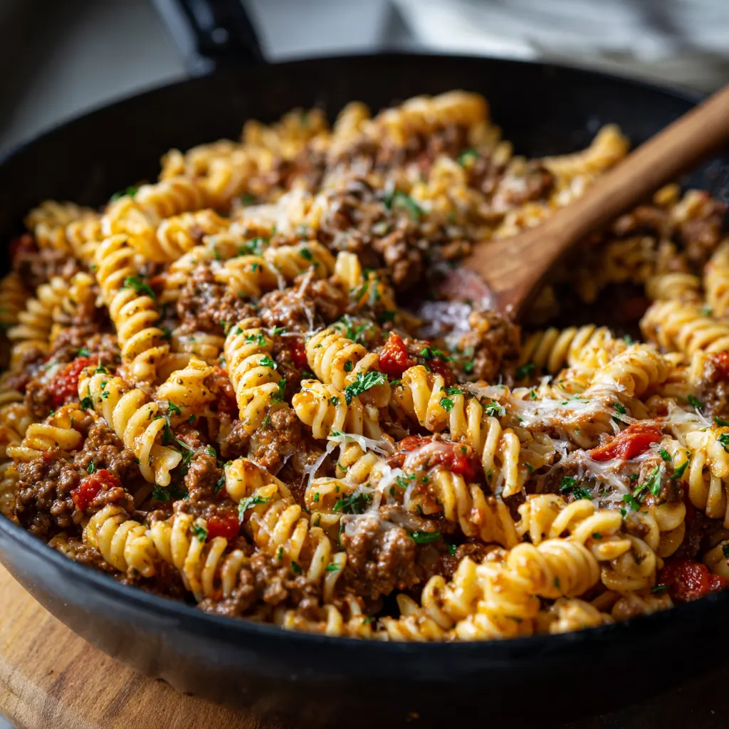 Spicy Skillet Ground Beef Pasta Recipe 3
