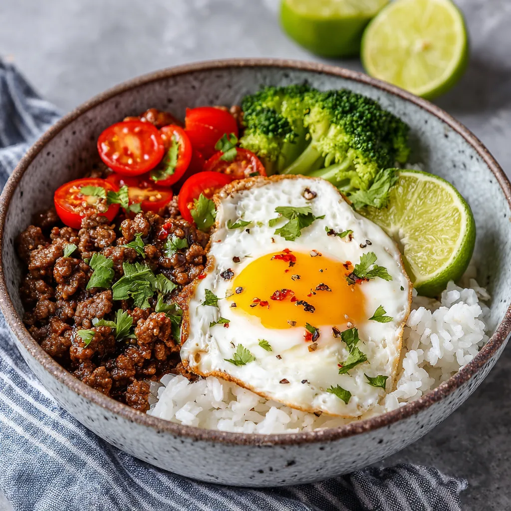 Easy Air Fryer Ground Beef Bowl