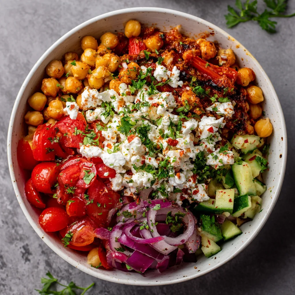 Easy Mediterranean Chickpeas Bowl