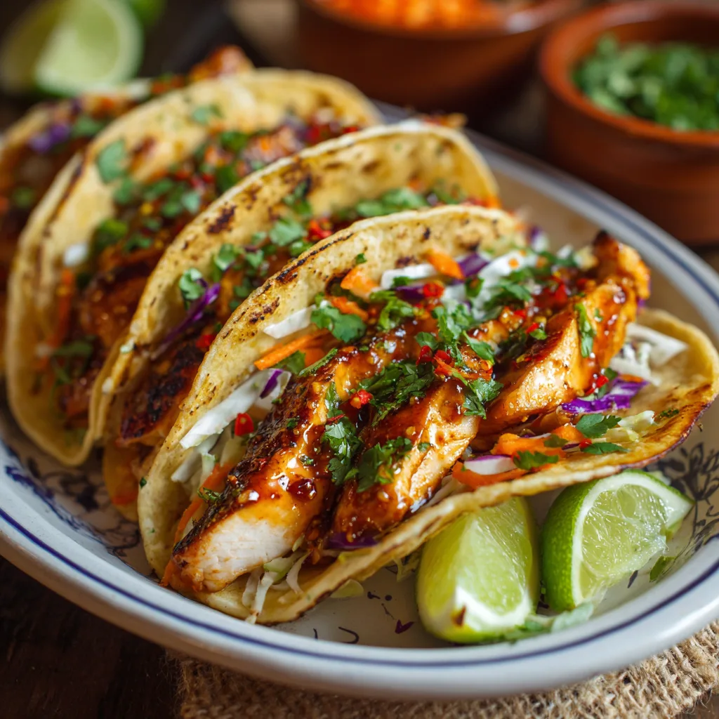 Spicy Glazed Chicken Breast Tacos