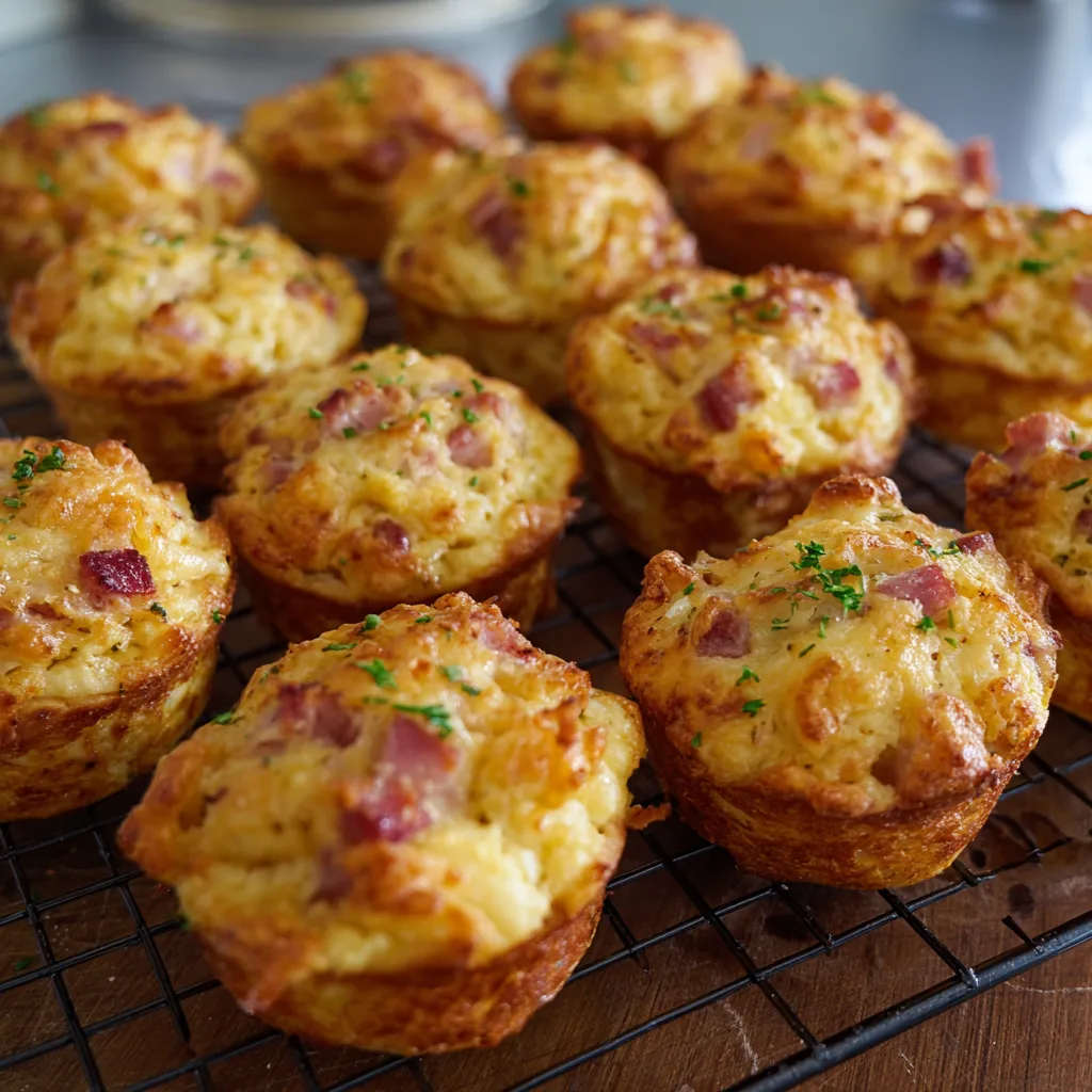 Ham & Cheese Mini Muffins – Savory, Cheesy & Bite-Sized