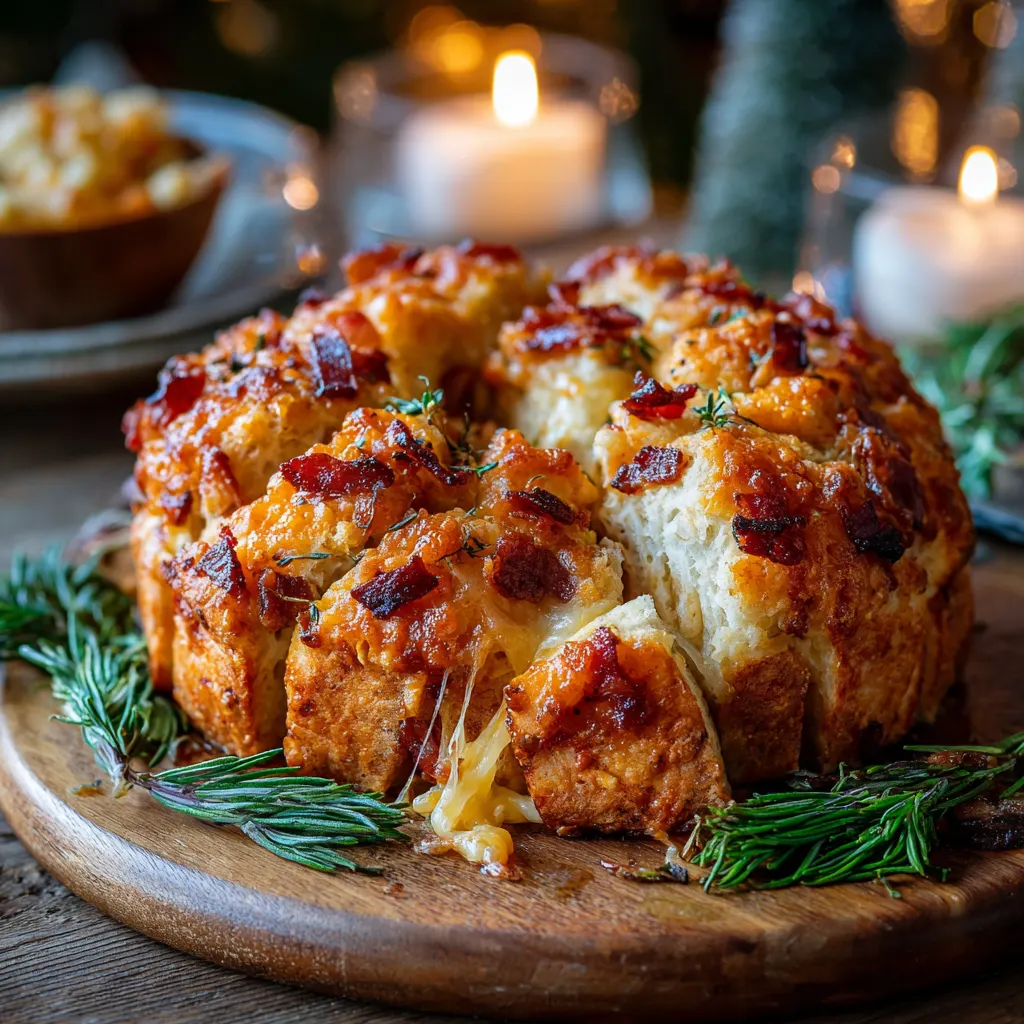 Cheesy Bacon Pull-Apart Christmas Biscuits