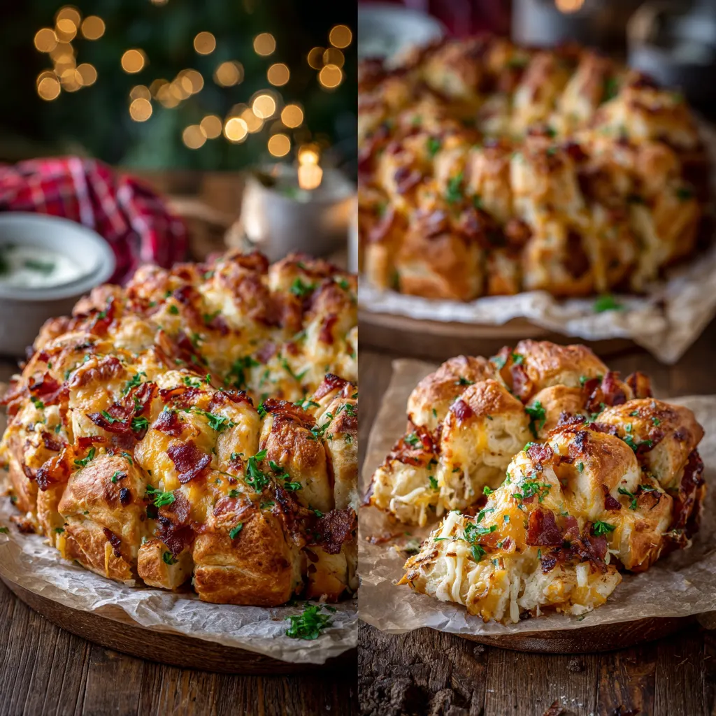 Cheesy Bacon Pull-Apart Christmas Biscuits