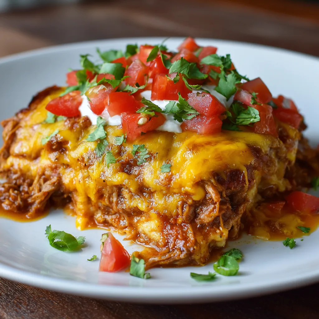 Cheesy Crockpot Enchilada Bake