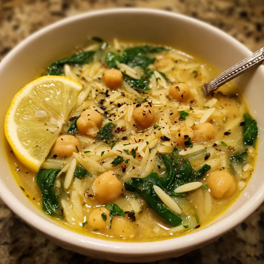 Chickpea Spinach Lemon Orzo Soup – Bright & Cozy