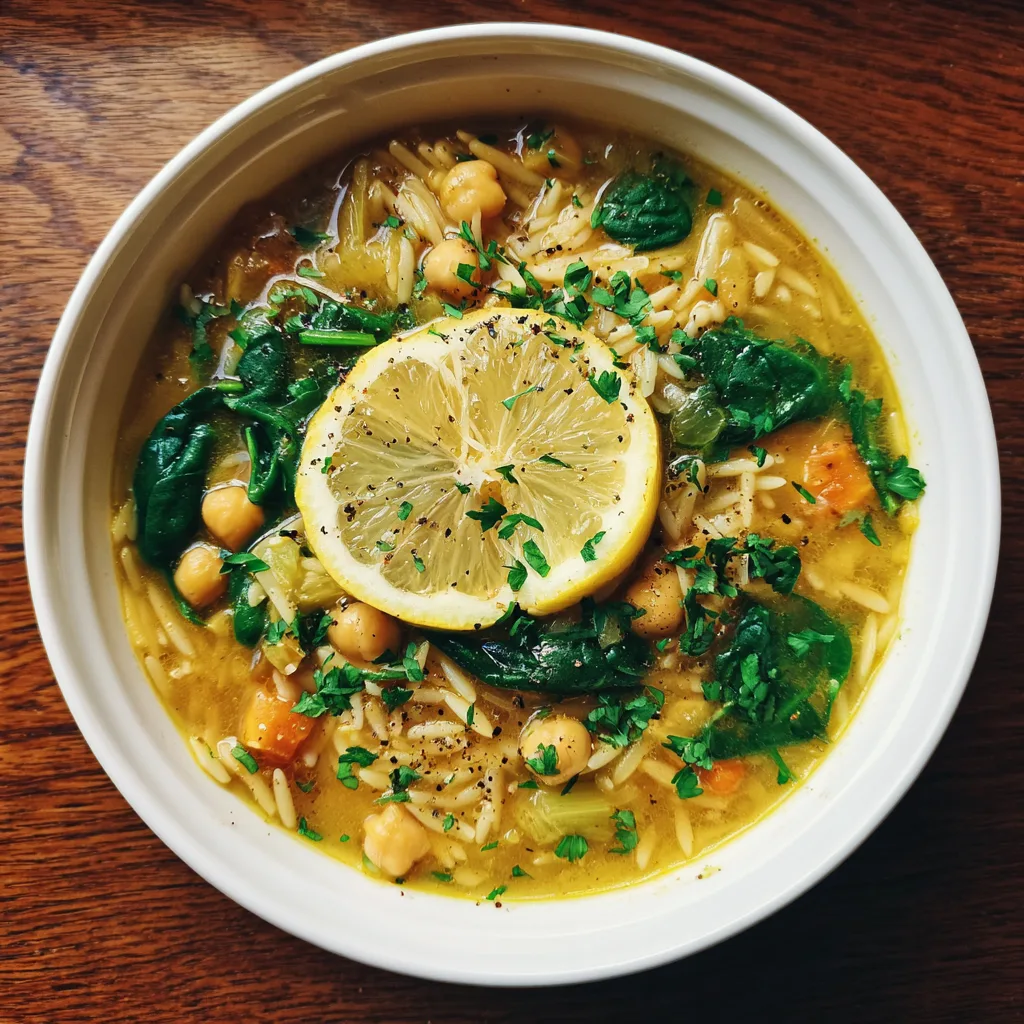 Chickpea Spinach Lemon Orzo Soup – Bright & Cozy