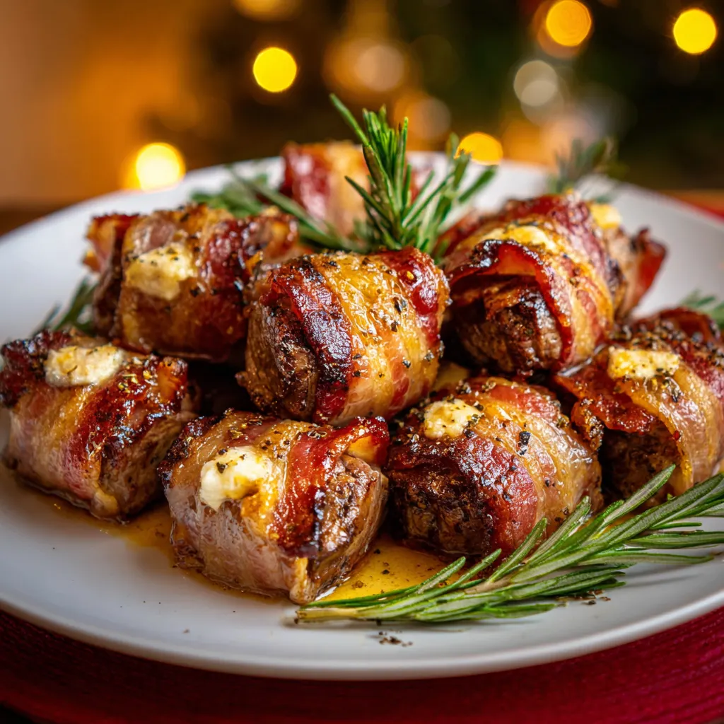 Christmas Bacon-Wrapped Prime Rib Bites – Juicy & Elegant