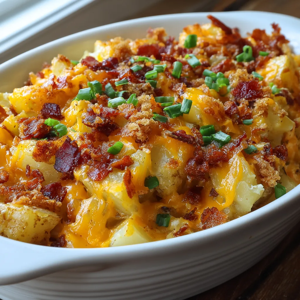 Christmas Cheesy Potato Bacon Casserole
