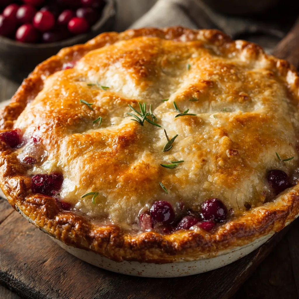 Christmas Cranberry Turkey Pot Pie – Cozy, Festive & Comfort-Filled!