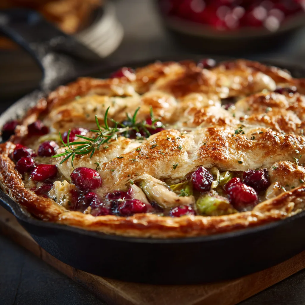 Christmas Cranberry Turkey Pot Pie – Cozy, Festive & Comfort-Filled!