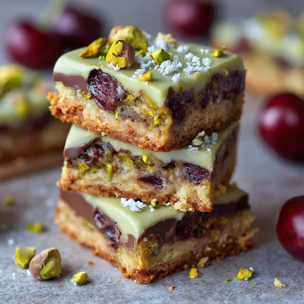 Christmas Pistachio Cherry Fudge Bars
