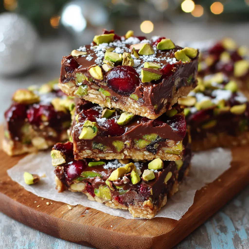 Christmas Pistachio Cherry Fudge Bars