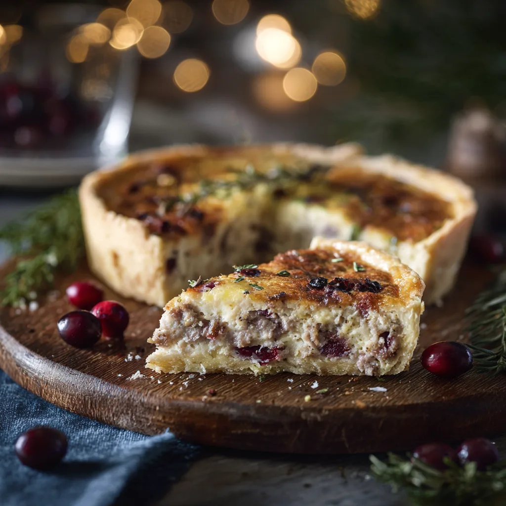 Christmas Sausage & Cranberry Quiche – Savory, Festive & Brunch-Perfect!