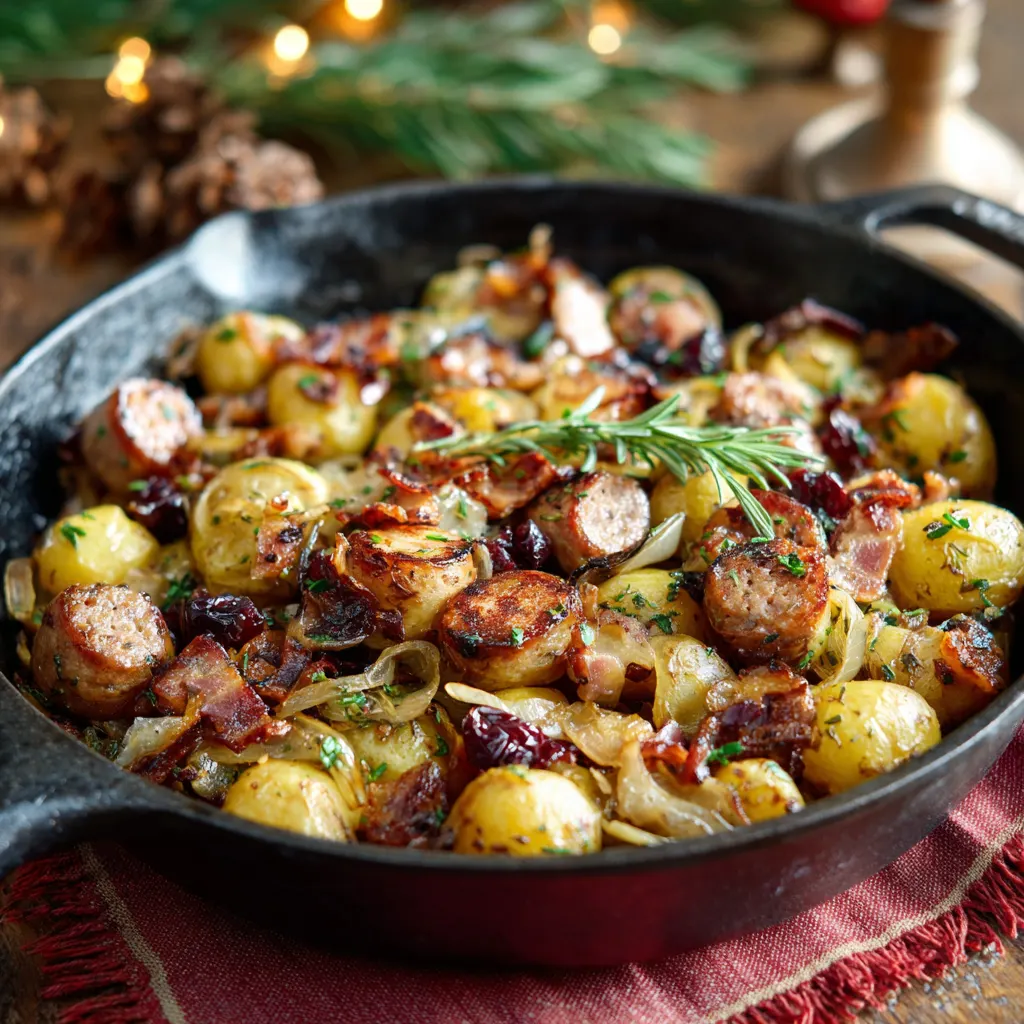 Christmas Sausage & Herb Potato Skillet – Cozy, Crispy & Festive!