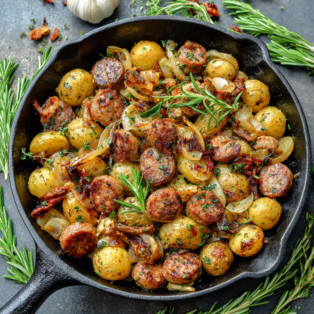 Christmas Sausage & Herb Potato Skillet – Cozy, Crispy & Festive!