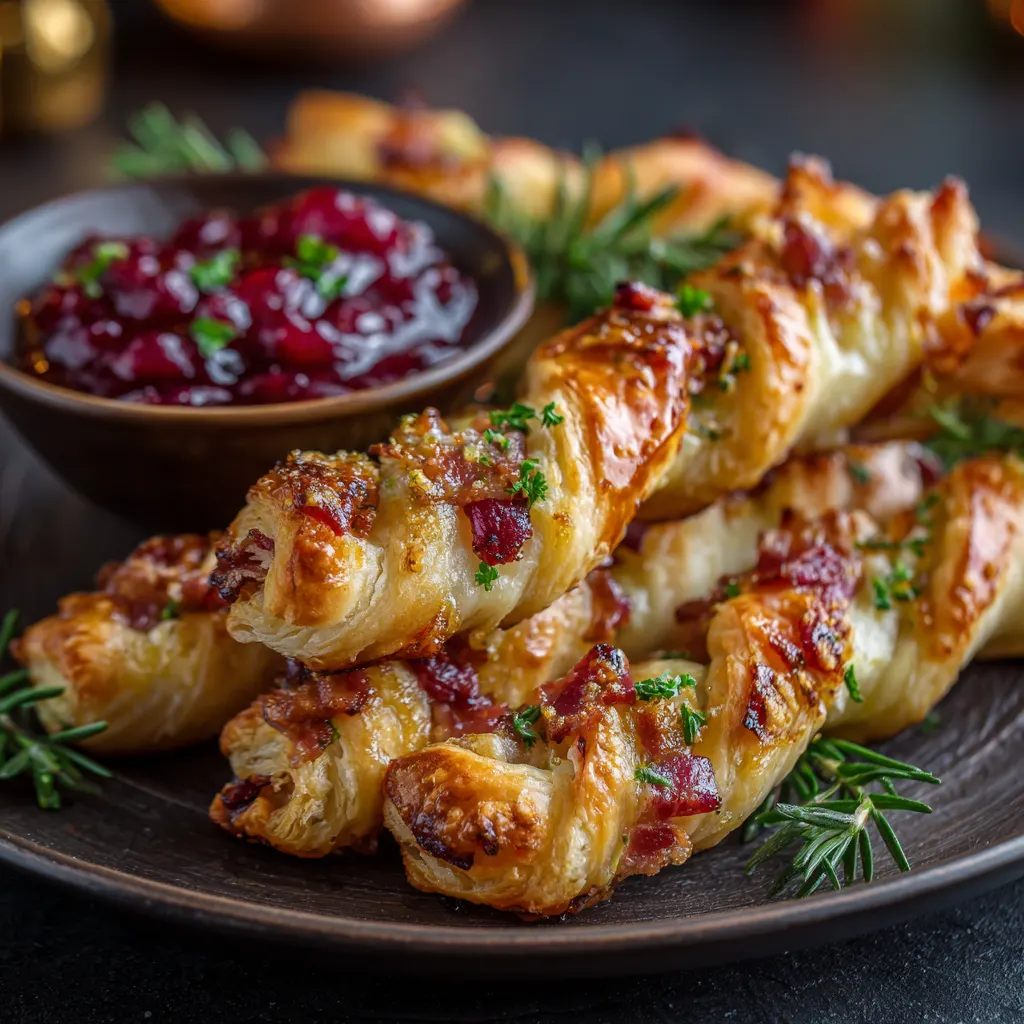 Cranberry Brie Bacon Puff Pastry Twists – Flaky & Irresistible