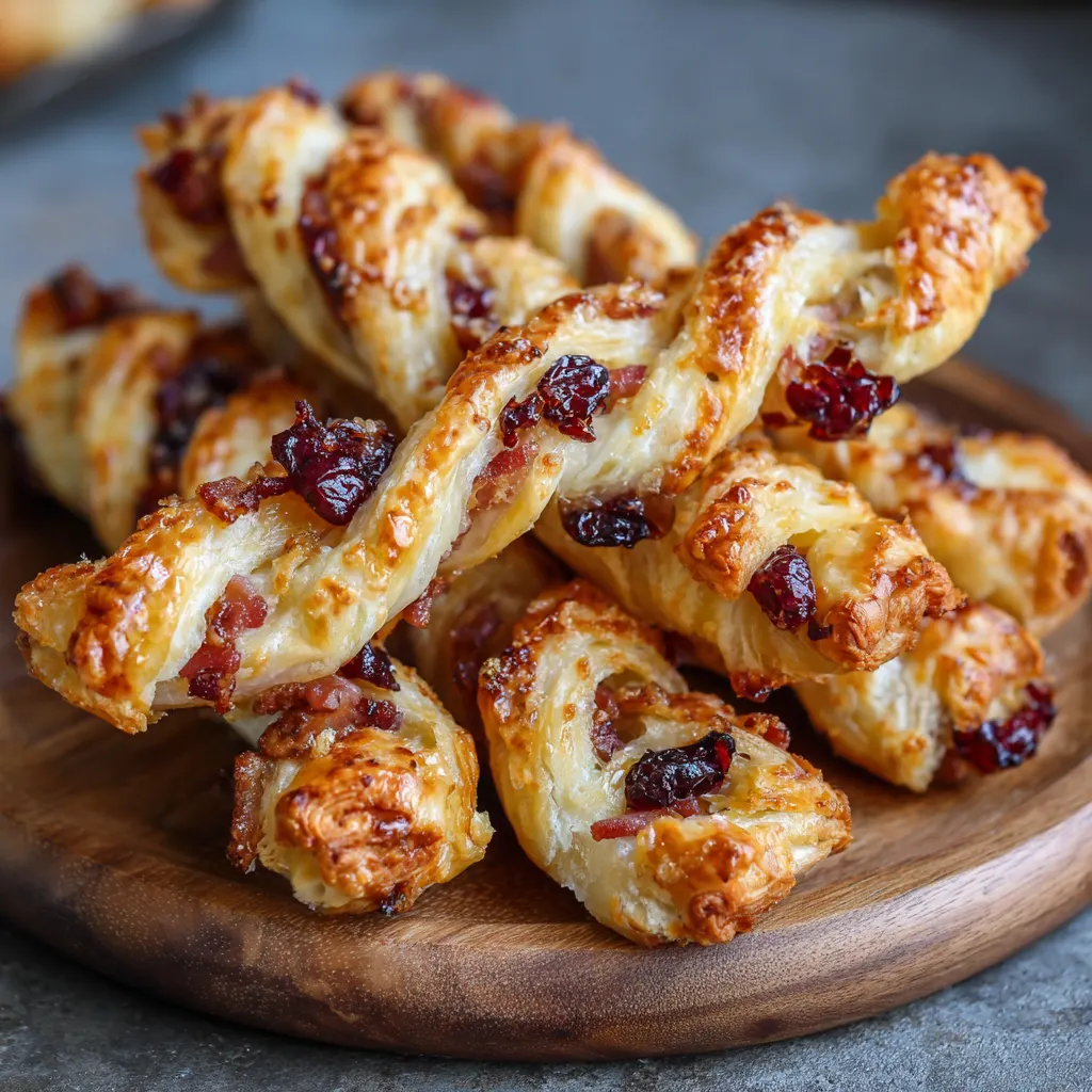 Cranberry Brie Bacon Puff Pastry Twists – Flaky & Irresistible