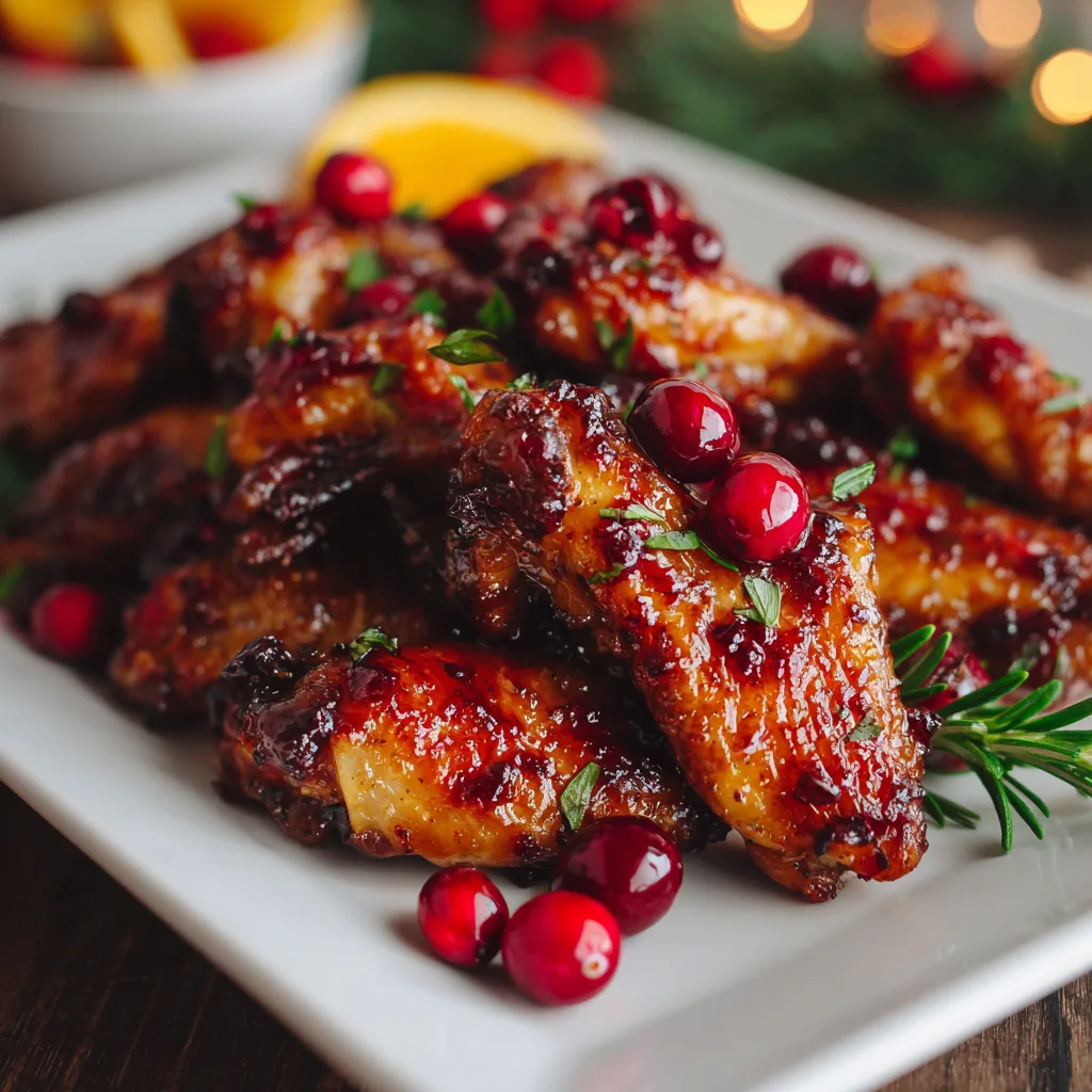 Cranberry Orange Glazed Chicken Wings – Sticky & Festive
