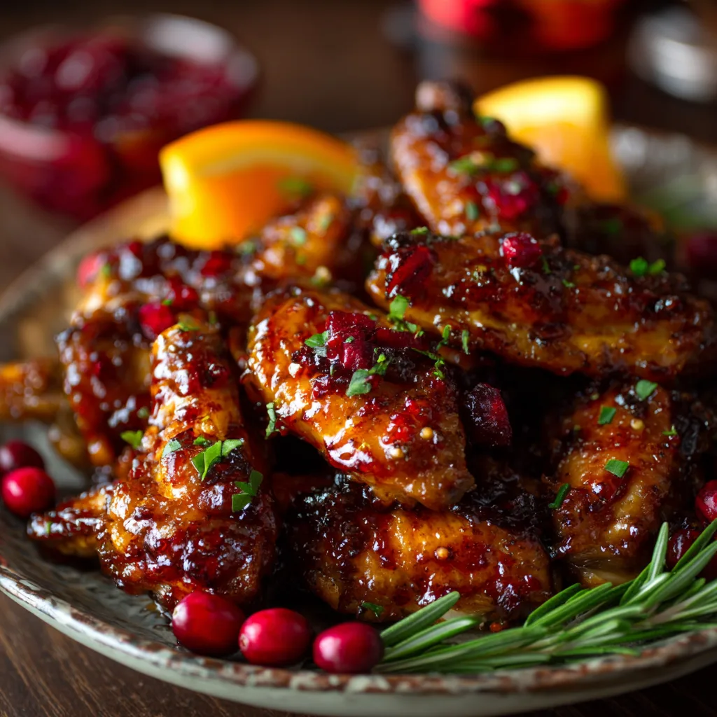 Cranberry Orange Glazed Chicken Wings – Sticky & Festive