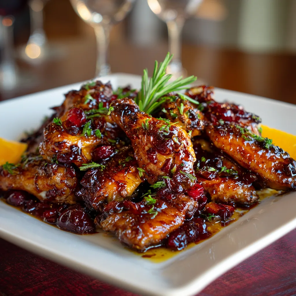 Cranberry Orange Glazed Chicken Wings – Sticky & Festive
