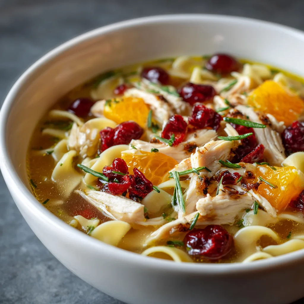 Cranberry Orange Turkey Noodle Soup – Bright & Comforting