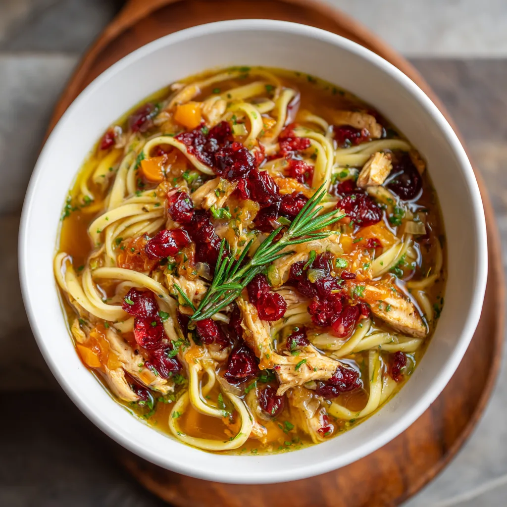 Cranberry Orange Turkey Noodle Soup – Bright & Comforting