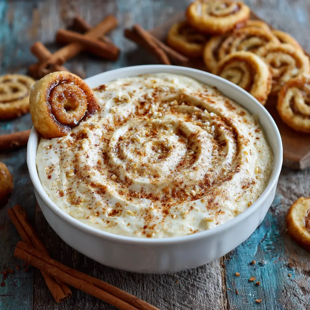 Creamy Eggnog Cinnamon Roll Cheesecake Dip – Festive, Sweet & So Irresistible!
