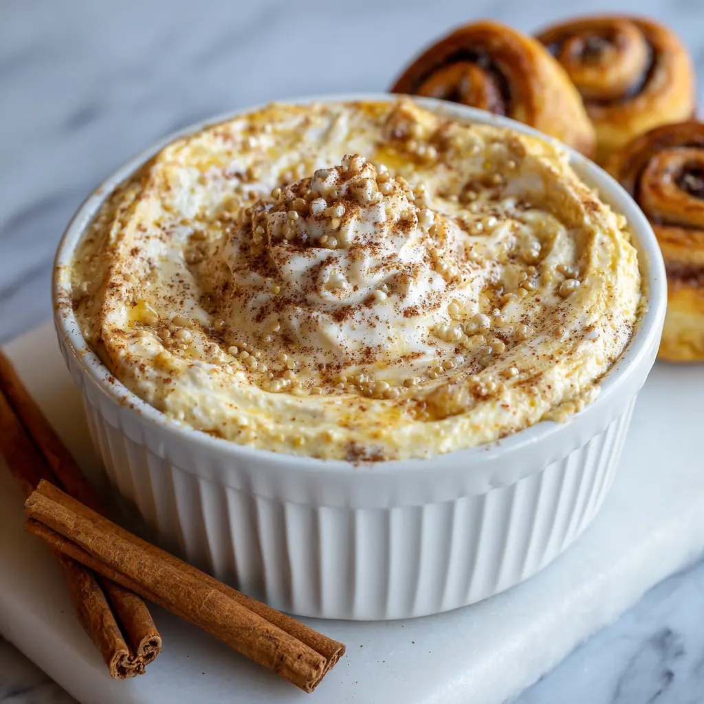 Creamy Eggnog Cinnamon Roll Cheesecake Dip – Festive, Sweet & So Irresistible!