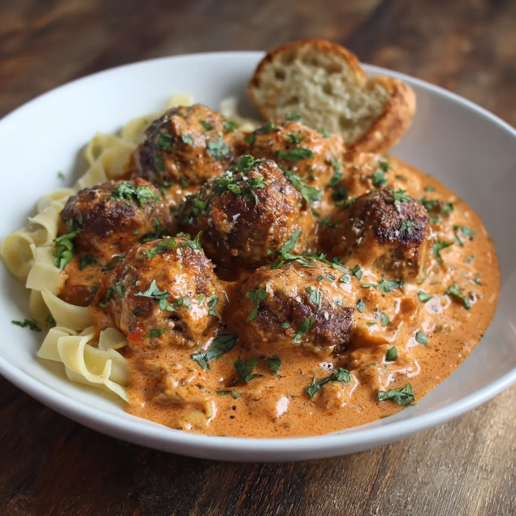 Creamy Tomato Basil Meatballs