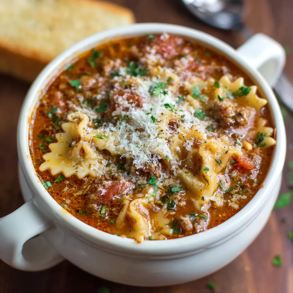 Crockpot Italian Sausage Lasagna Soup – Cozy, Hearty & Effortless!