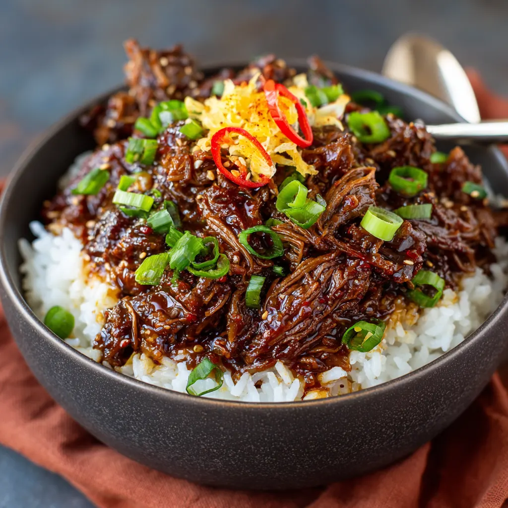 Crockpot Korean BBQ Beef Bowls – Tender, Saucy & Weeknight-Perfect!