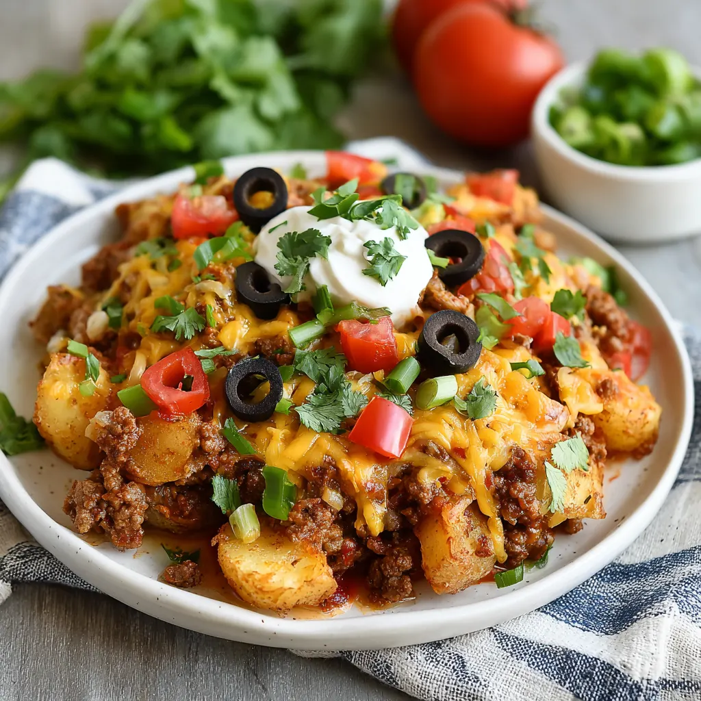 Crockpot Loaded Taco Potato Casserole – Cheesy, Bold & Crowd-Pleasing!