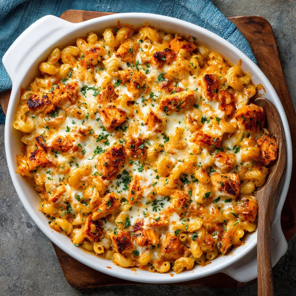 Easy Buffalo Chicken Mac Bake – Cheesy, Spicy & Family-Favorite!