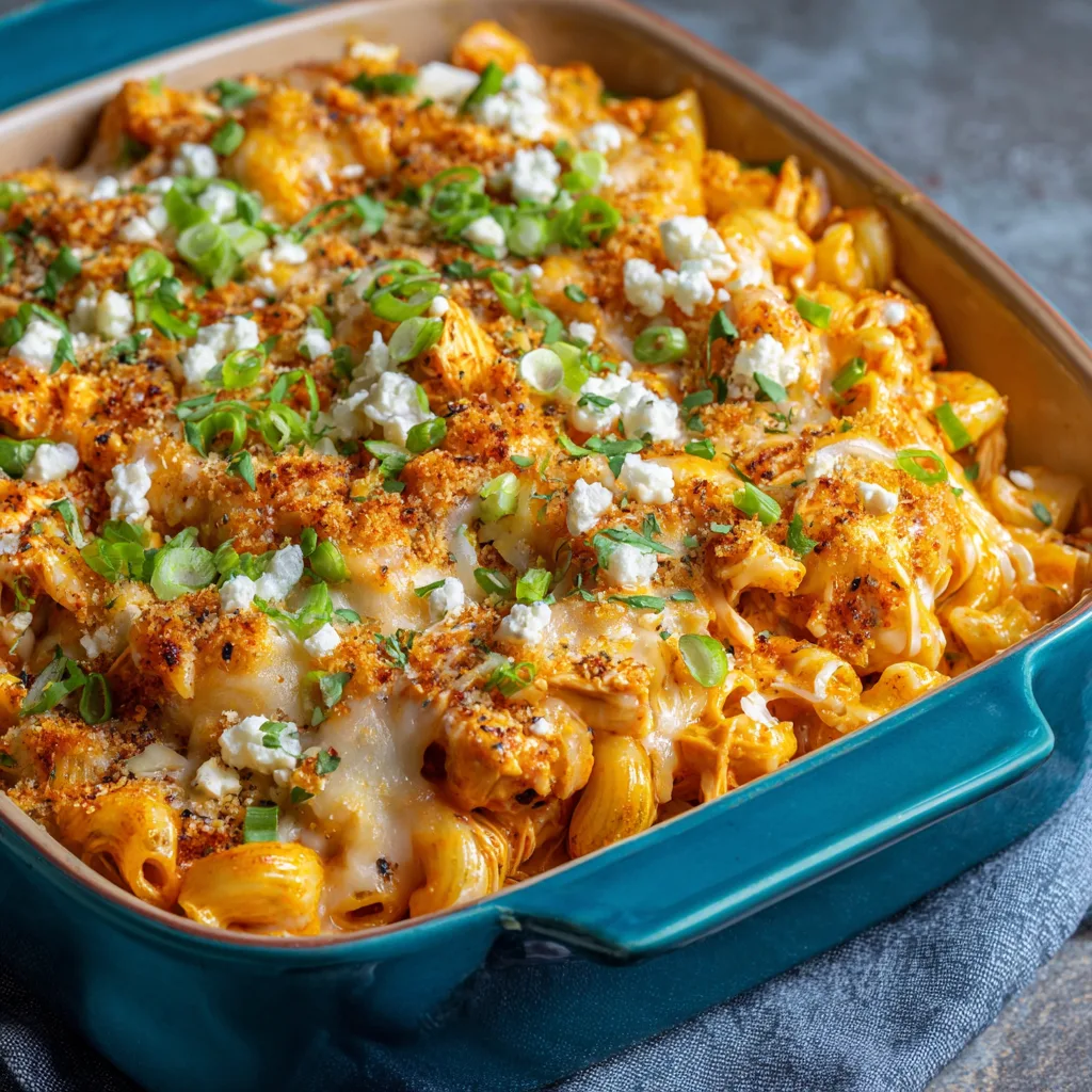Easy Buffalo Chicken Mac Bake – Cheesy, Spicy & Family-Favorite!