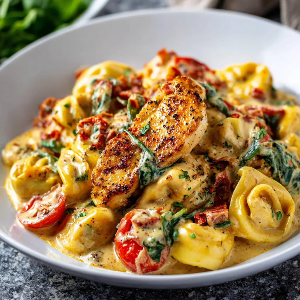 Easy Creamy Tuscan Chicken Tortellini – Rich, Cozy & Weeknight-Perfect!