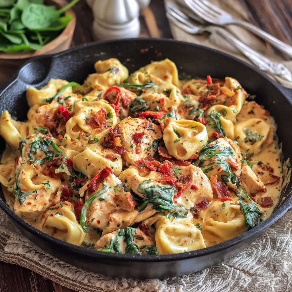 Easy Creamy Tuscan Chicken Tortellini – Rich, Cozy & Weeknight-Perfect!