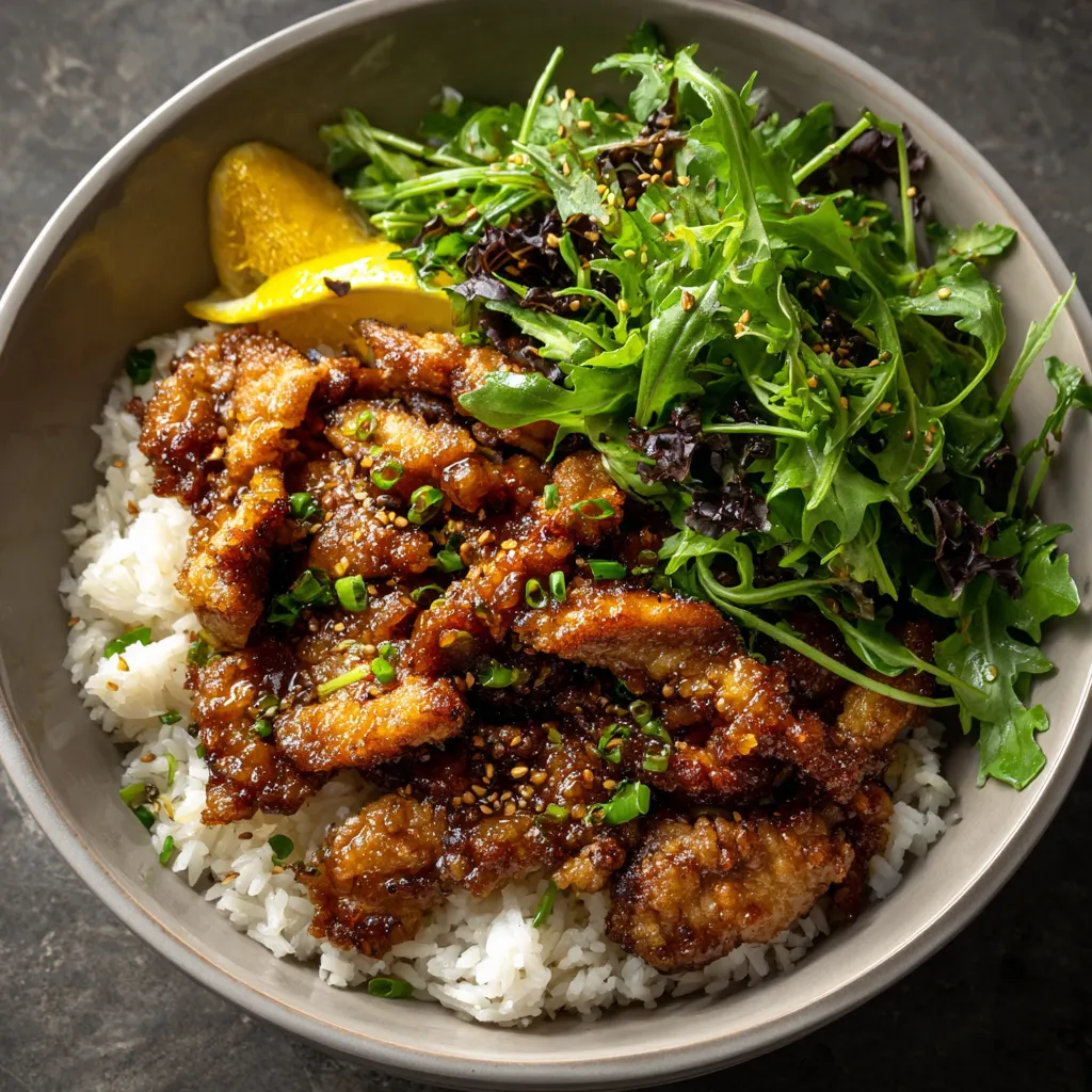 Easy Crispy Honey Lemon Pork Bowl – Sweet, Crispy & So Satisfying!