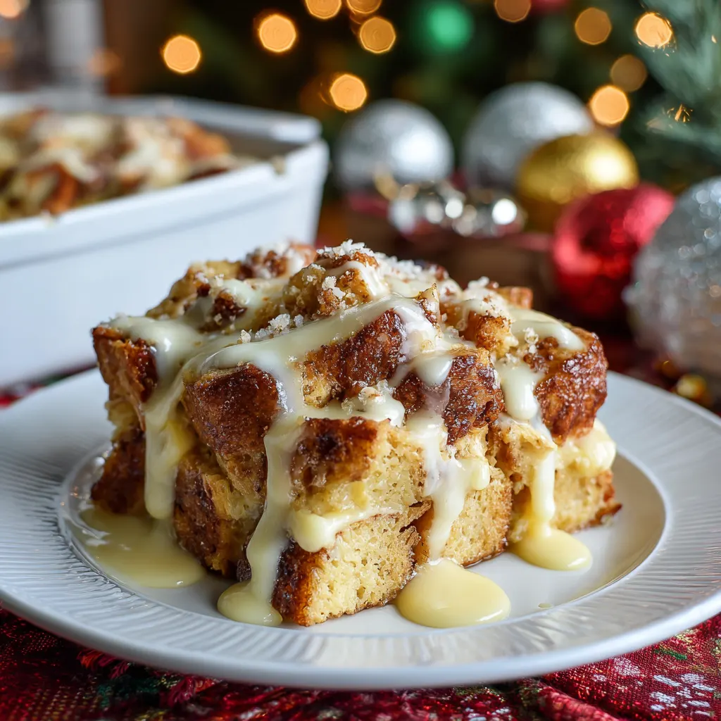 Eggnog White Chocolate Bread Pudding – Rich & Cozy