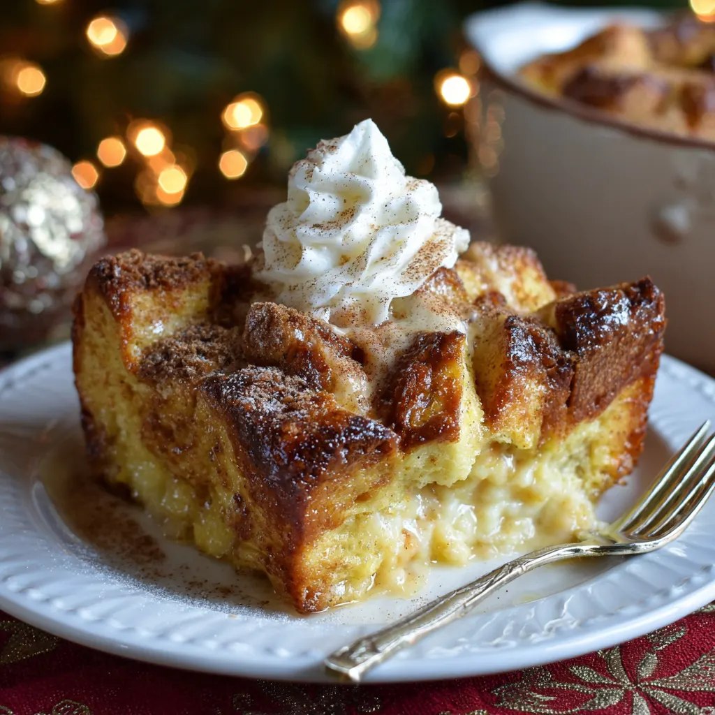 Eggnog White Chocolate Bread Pudding – Rich & Cozy