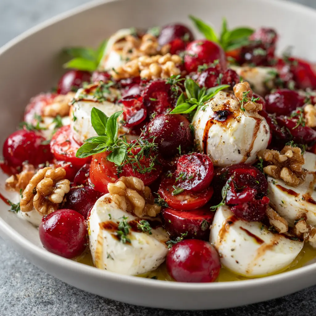 Festive Cranberry Walnut Caprese Salad